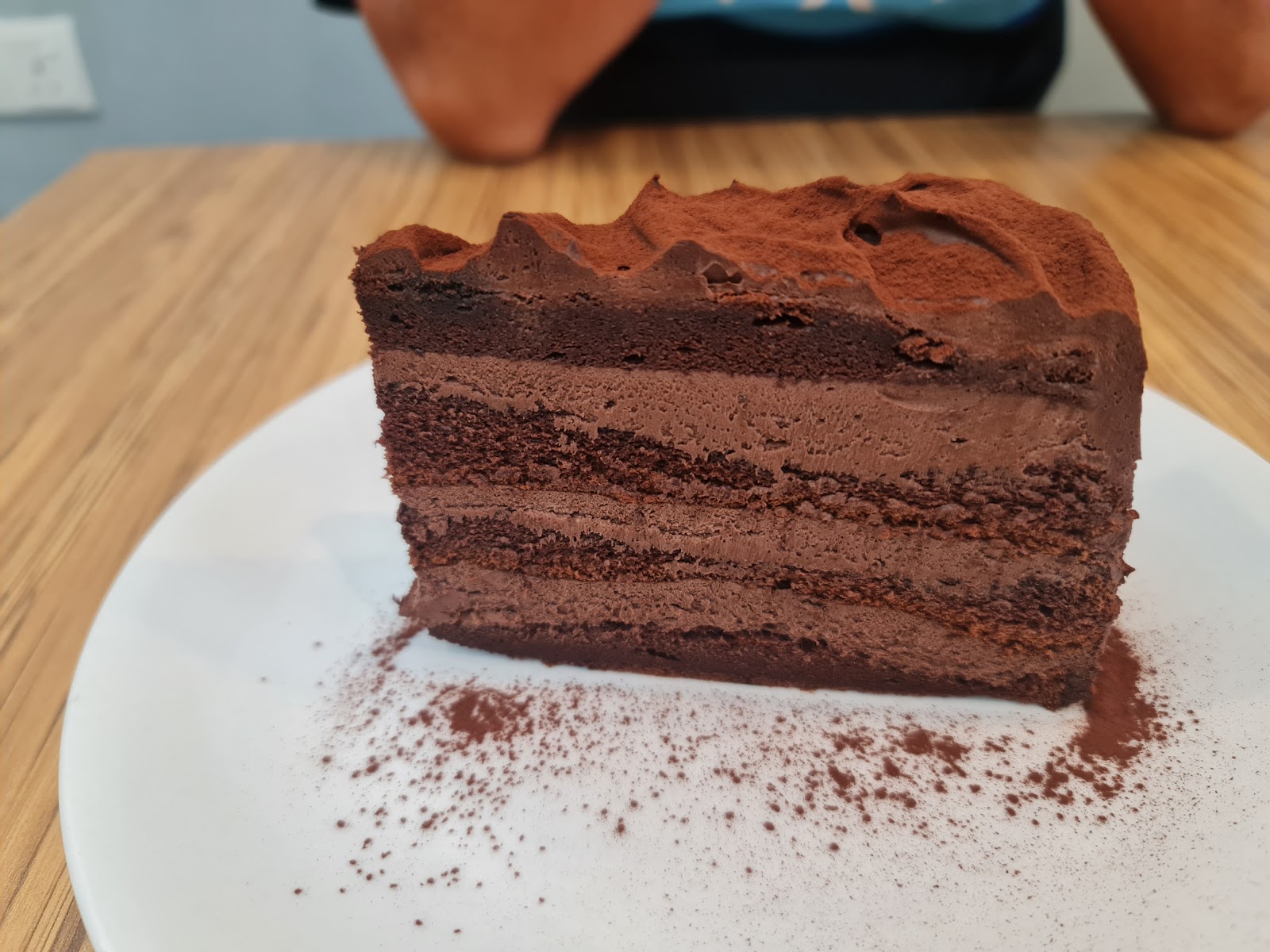 Rich Chocolate Layer Cake served with rich cocoa layers